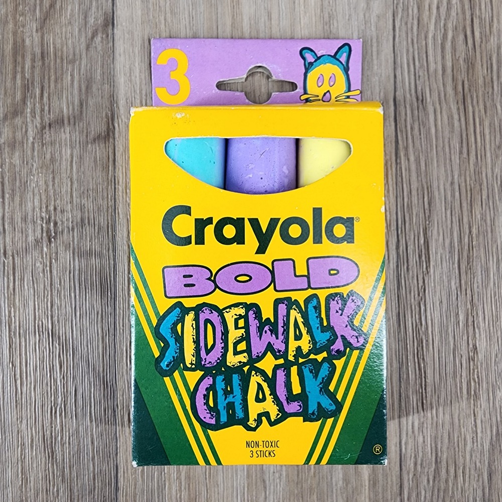 Vintage 1992 Crayola Bold Sidewalk Chalk 3 Ct Binney Smith Retro